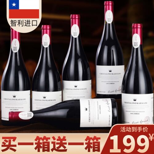 买一箱送一箱智利进口15度红酒整箱12支装干红葡萄酒正品送人送礼 - 封面