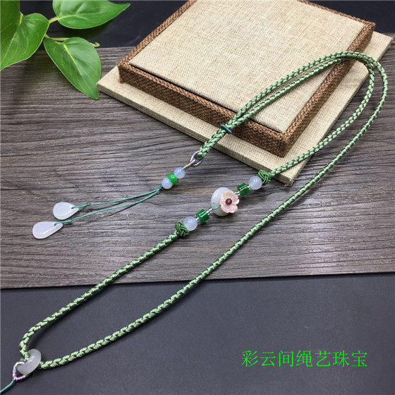 原创手工简约吊坠绳水晶玛瑙