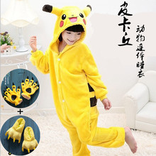 皮卡丘衣服连体睡衣动物比卡丘11恐龙12儿童男孩女孩13岁15大童14