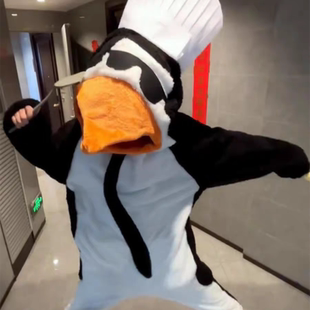 高雅人士企鹅睡袍抽象恶搞卡通恶俗小丑鱼情侣男加厚保暖睡衣女冬