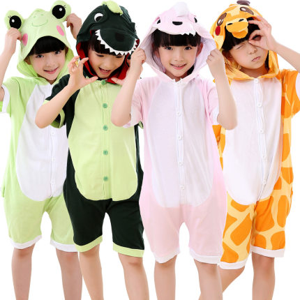 儿童纯棉连体睡衣恐龙动物4服装5皮卡丘6到7男童8女童9周岁2衣服3