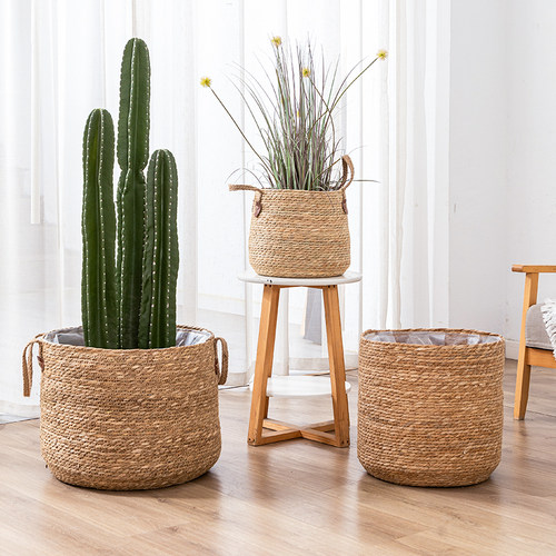 简约藤编花盆编织花篮