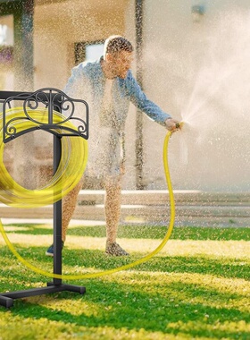 花园软管支架吊架可拆卸金属坚固水管存放架用于室外庭院草坪