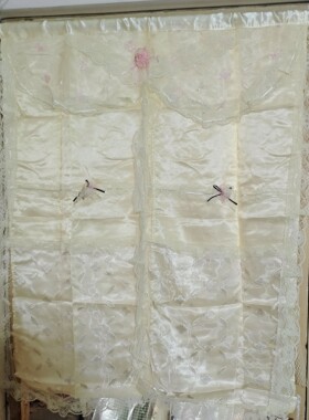 《包邮送杆》蕾丝精美门帘/挂帘/半帘/相约青春/米色86*106CM