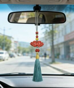 2026新款 本命年包挂护身符情侣挂饰 朱砂莲花汽车挂件男女款