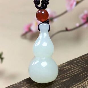 精品玉石葫芦挂件 和田白玉吊坠简约男女款百搭饰品挂饰礼品福禄