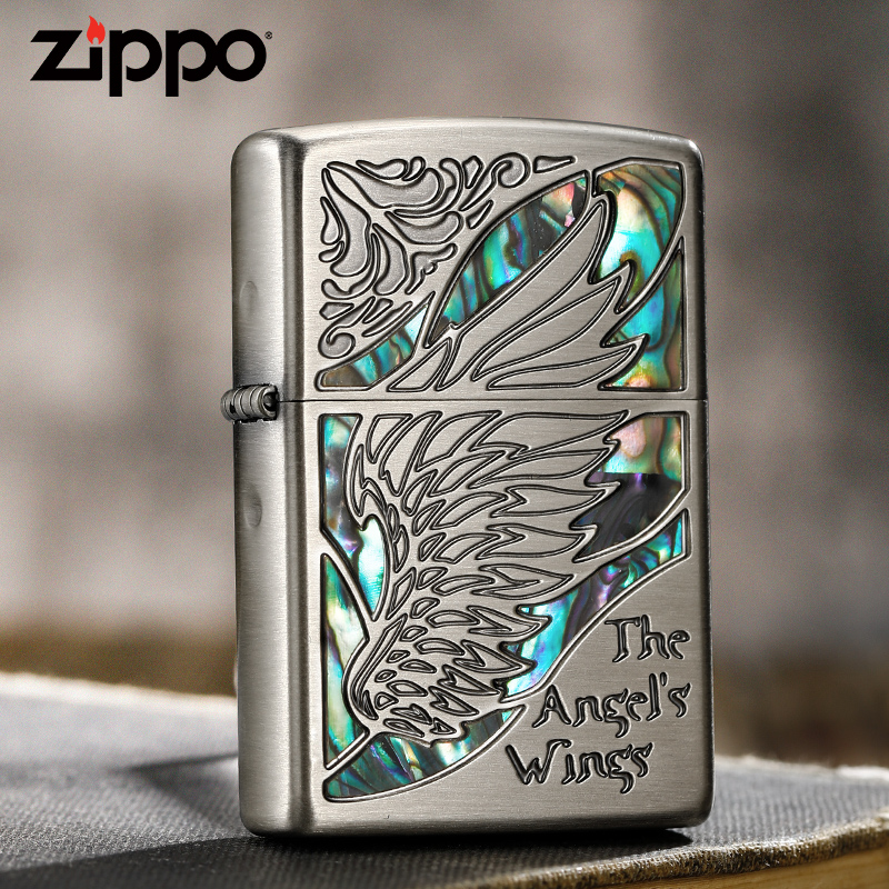 原装Zippo打火机男士zoop芝宝贝壳镶嵌飞翔之翼zppo正品煤油火机 ZIPPO/瑞士军刀/眼镜 ZIPPO/芝宝 原图主图