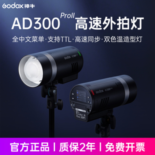 【二代升级】Godox神牛AD300proII外拍闪光灯口袋灯补光灯摄影灯便携300W户外单反高速同步TTL测光锂电闪光灯