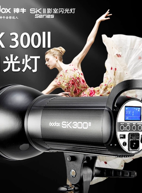 神牛SK300II二代摄影灯300w摄影棚补光灯闪光灯柔光灯内置X1系统