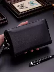Men's Genuine Leather Clutch Bag, Men's Handbag with Password Lock, Men's Clutch Bag, Large Capacity, Fashionable and Casual