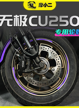 摩小二适用24款无极CU250轮毂装饰贴纸版画个性防水保护贴改装