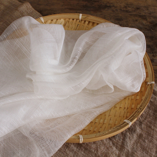 丝绵生丝竹节棉桑蚕丝流苏交织混纺植物染原色坯布草木染真丝围巾