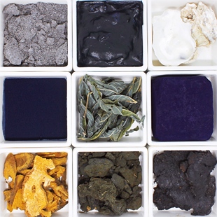 蓝靛泥扎染染料靛蓝天然植物草木染材料包印染蜡染套装蓼蓝