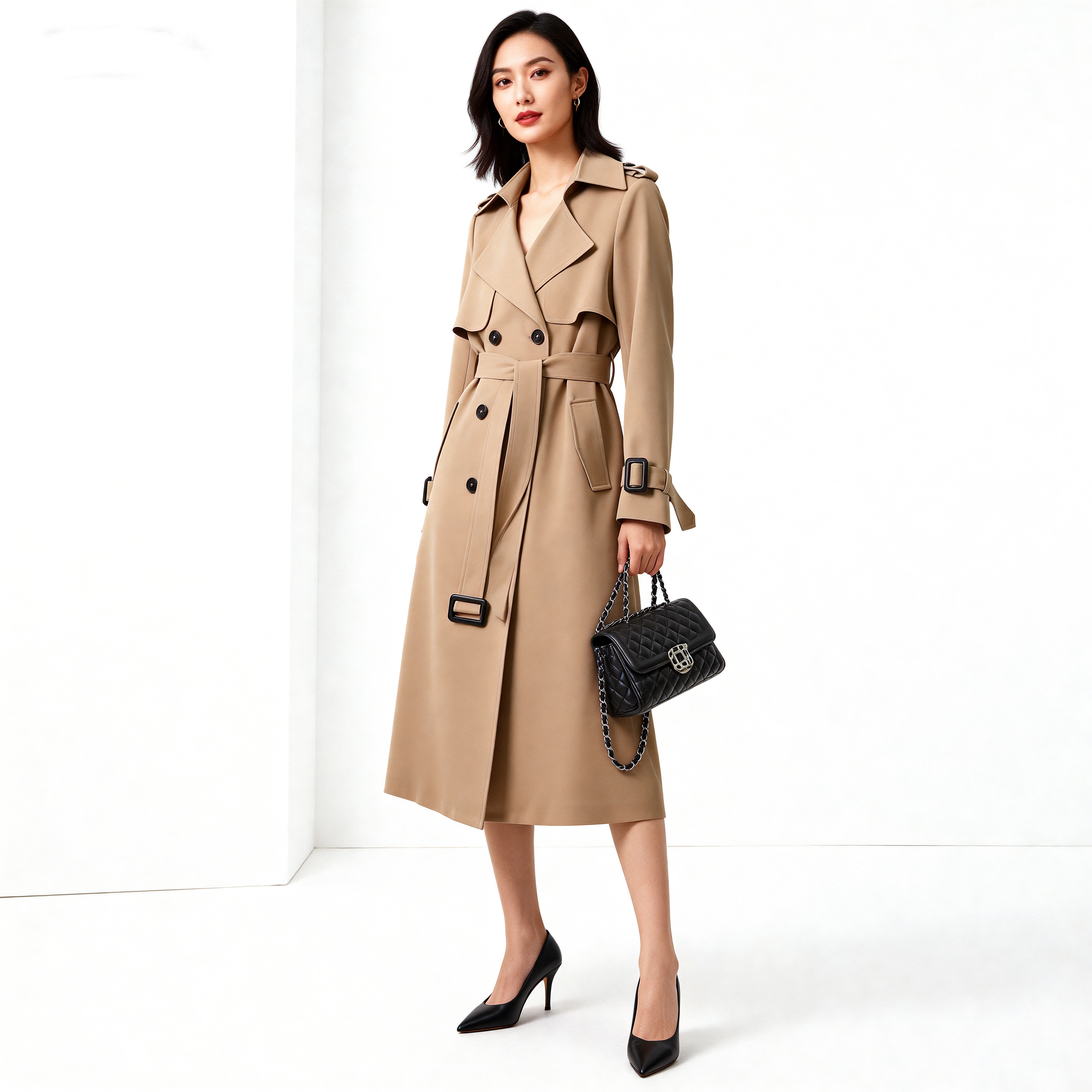 英伦风过膝长款风衣女2025年春秋新款高端气质流行设计感时尚外套,女装/女士精品,风衣,淘宝优惠券,粉丝福利购,淘宝优惠卷