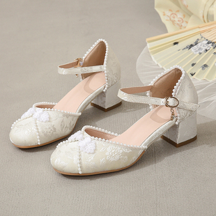 晚风凉鞋女中跟【怀玉公主】洛丽塔女鞋中华风汉服旗袍粗跟大小码