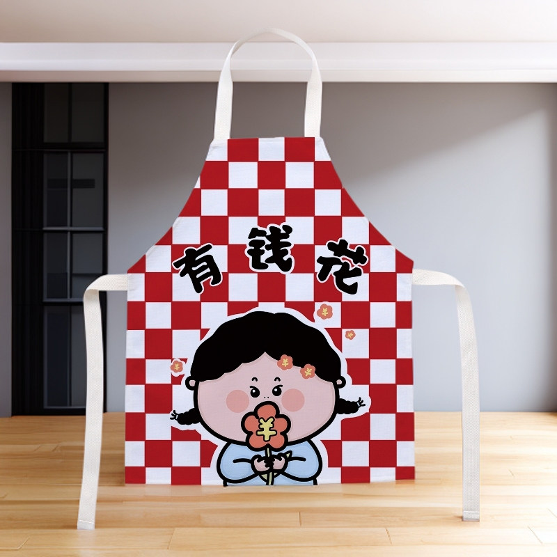 亲子围裙厨房做饭成人家居烘焙防污罩衣卡通可爱家用时尚无袖围腰