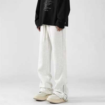 美式高街灰色裤子男女