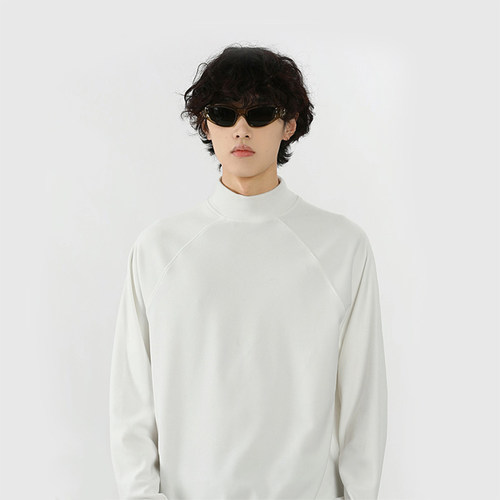 FOG EMMA半高领双面德绒打底衫男冬季复古卫衣重磅加绒长袖T恤