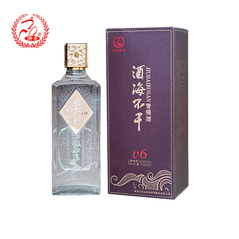 酒海不干V6青海互助金泉青稞酒46度750毫升清香型白酒原浆粮食酒