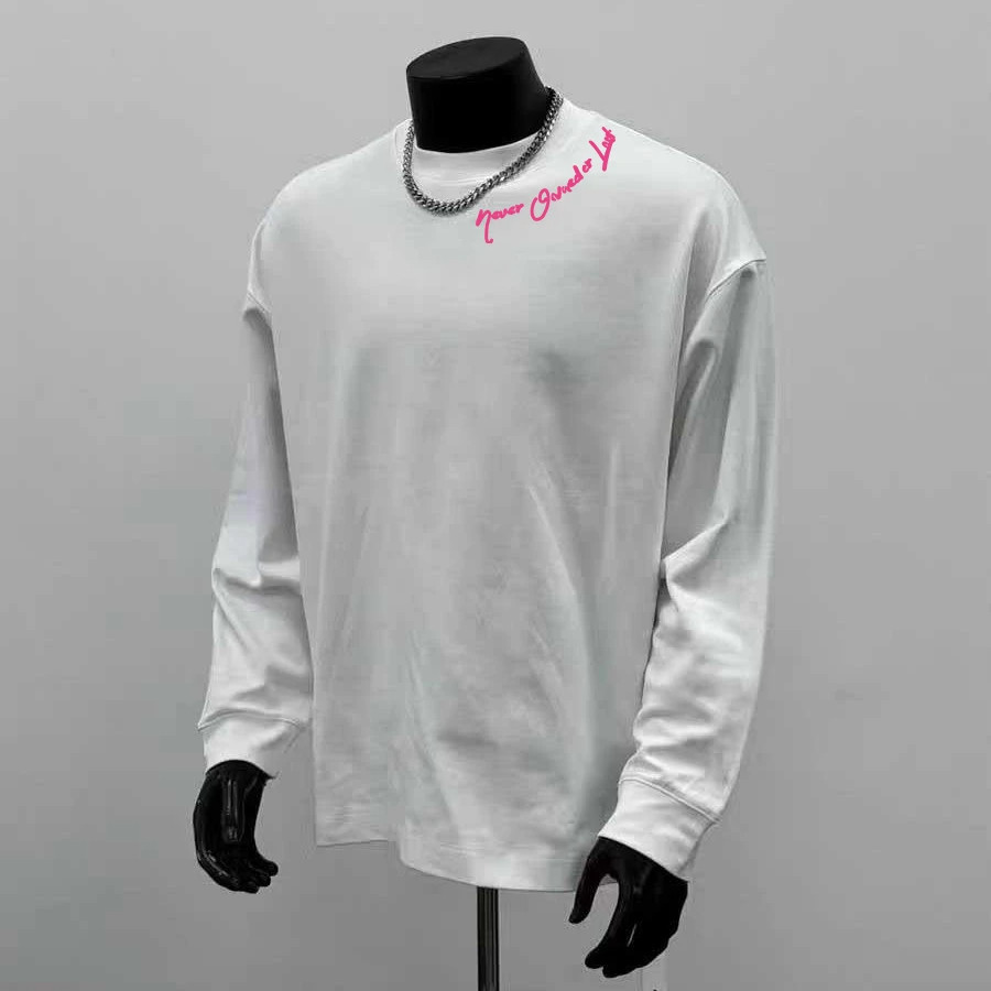 통관 누설 대외 무역 잉여품 미국 유행 라운드 넥 순면 긴팔 티셔츠 남녀 루즈 탑