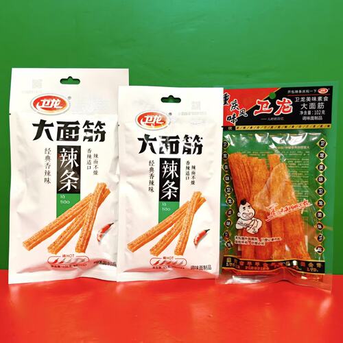 临期特价经典香辣味大面筋65g-102g袋装办公休闲零食辣条调味面筋