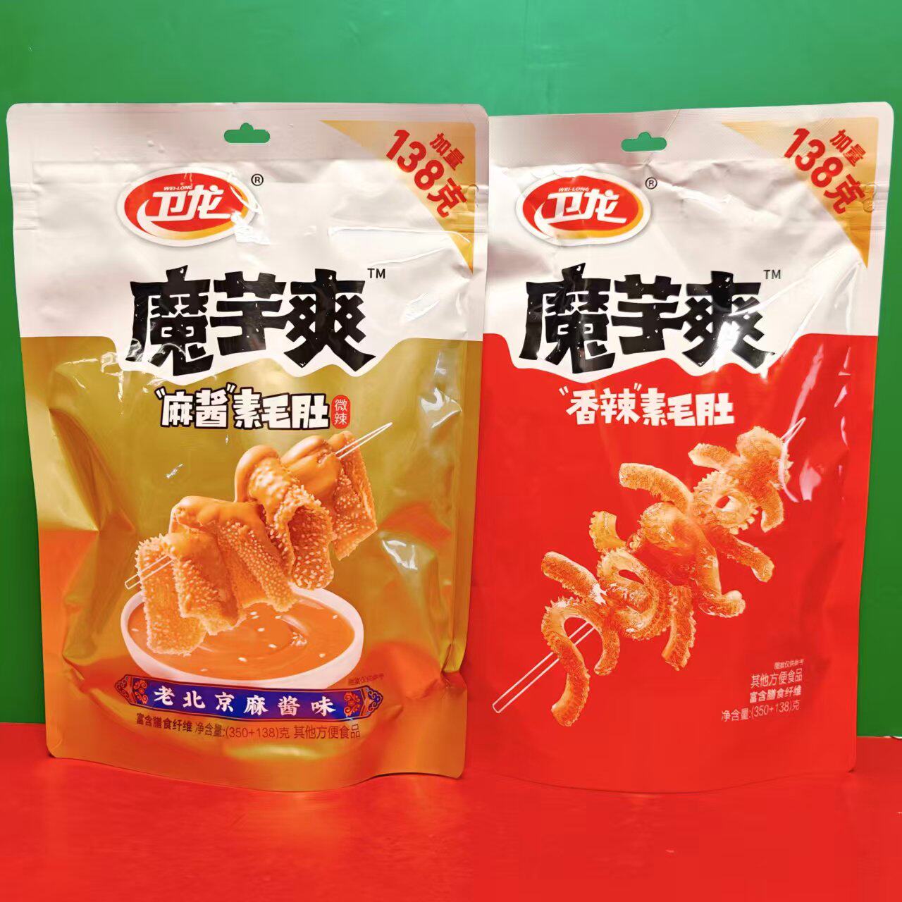 临期特价 香辣素毛肚微辣麻酱素毛肚魔芋爽488g袋装 办公休闲零食