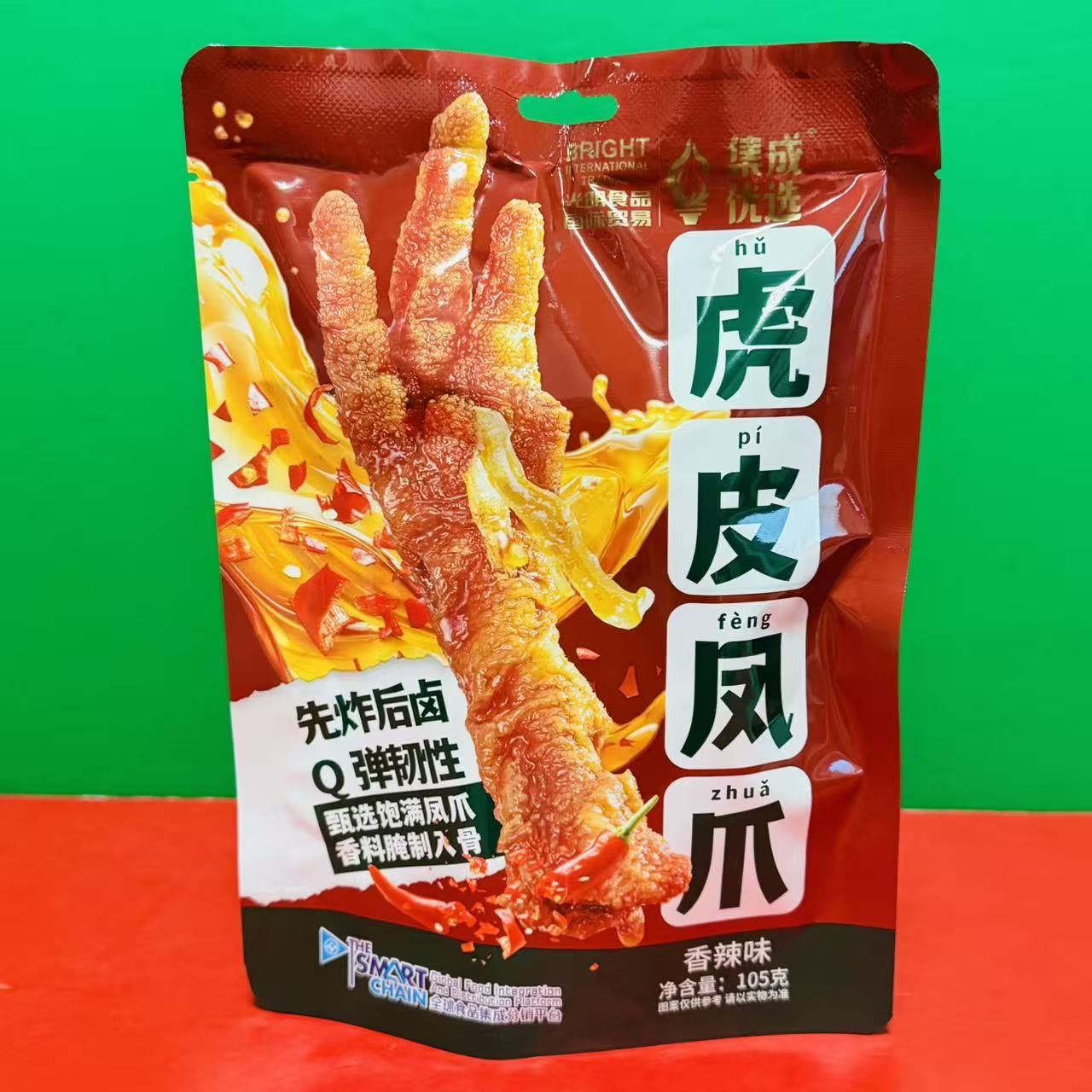 临期特价 集成优选香辣味虎皮凤爪105g袋装 办公休闲零食酱卤鸡爪