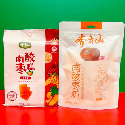 临期特价 齐云山百香果南酸枣糕/陈皮味南酸枣粒118g袋装果糕零食