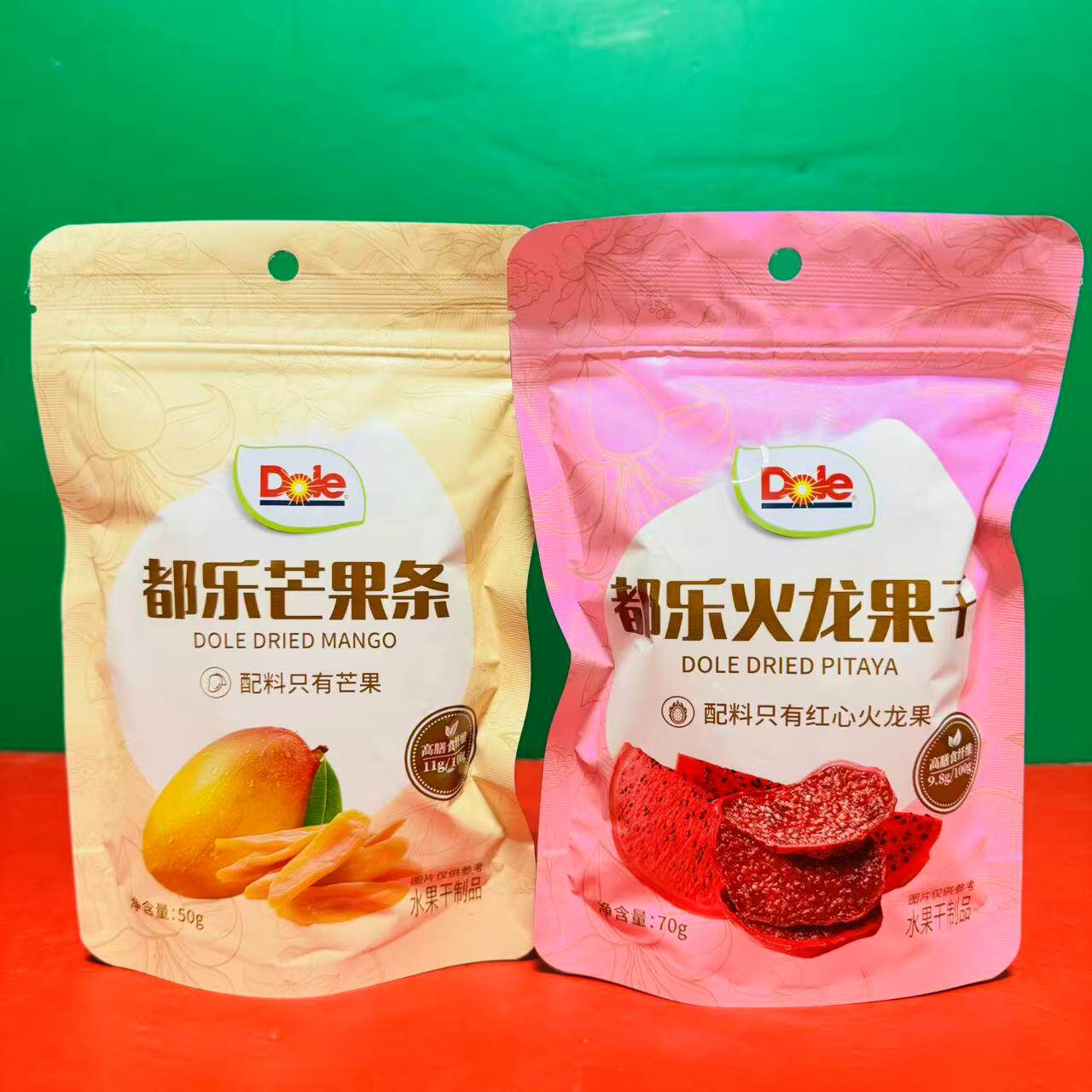 临期特价 都乐芒果条火龙果干50g-70g袋装办公休闲零食水果干制品