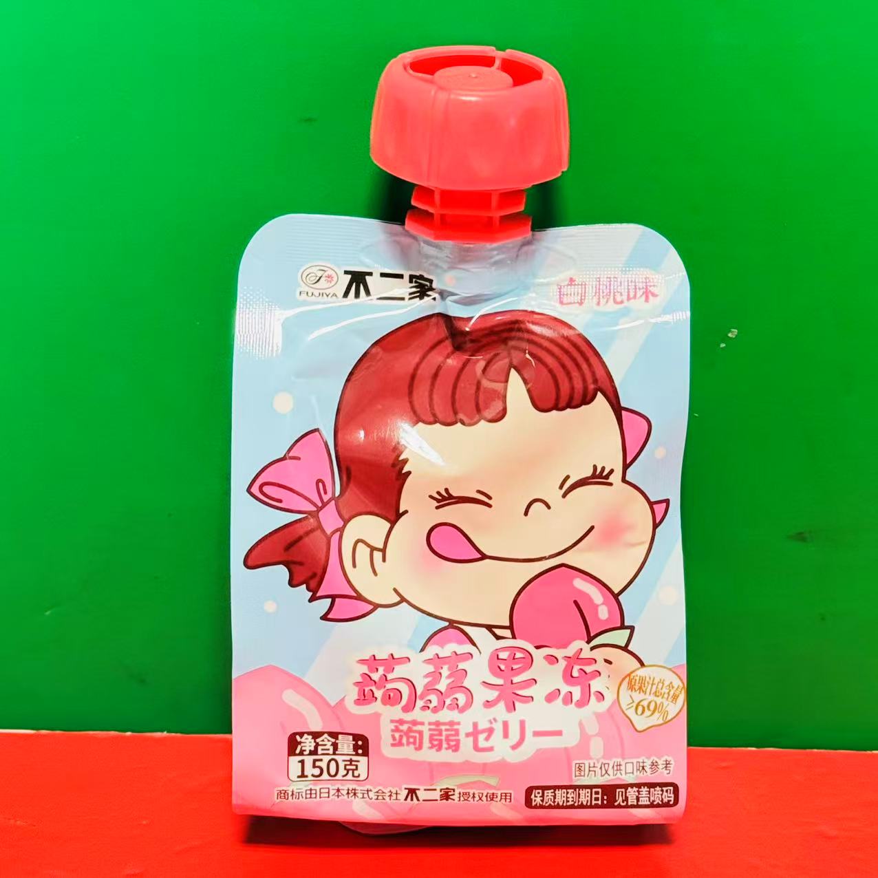 临期特价 不二家白桃味蒟蒻果冻150g袋装 休闲零食果汁型可吸果冻图片