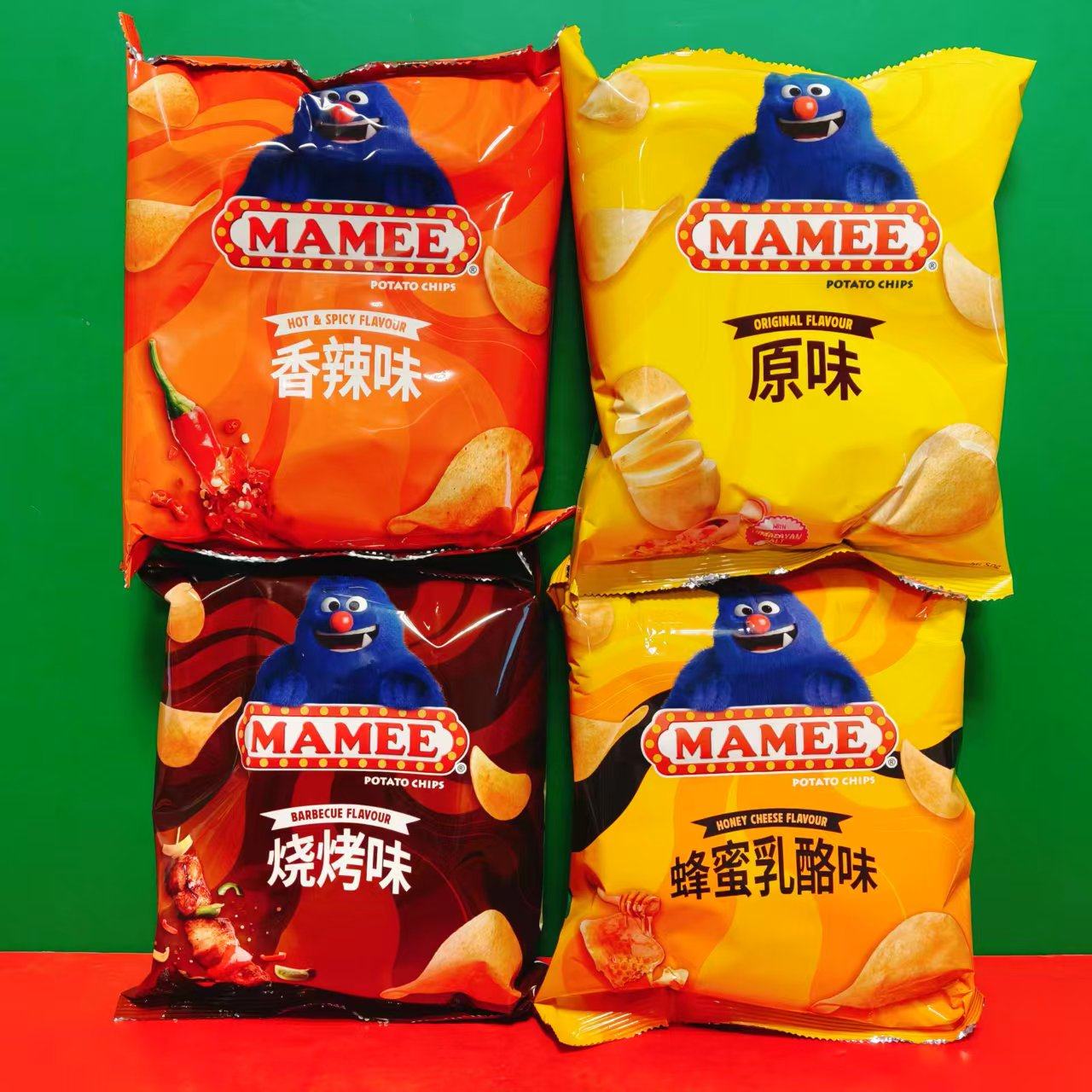 临期特价 MAMEE/妈咪香辣味原味烧烤味蜂蜜乳酪味薯片50g袋装零食