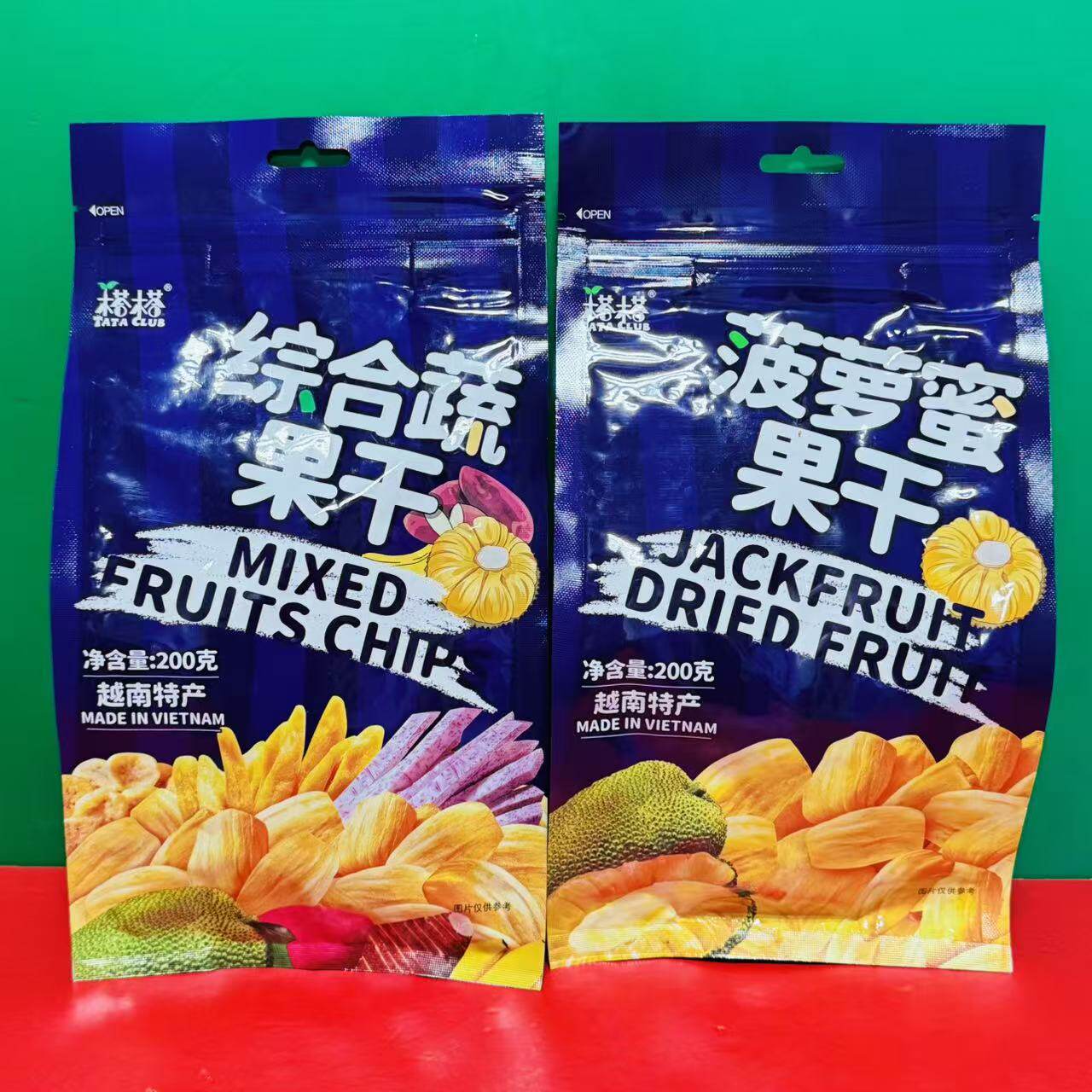 临期特价越南进口综合蔬果干菠萝蜜果干200g袋装办公休闲煲剧零食