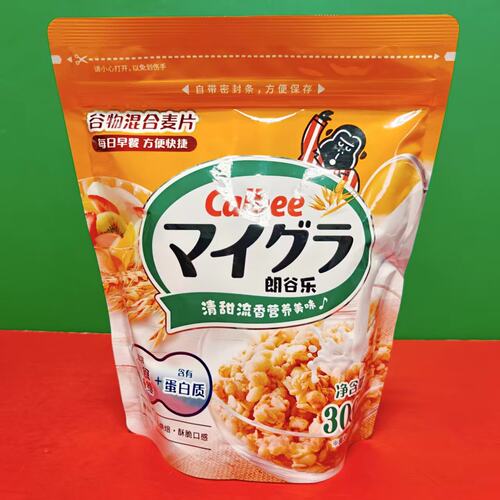 临期特价 Calbee牌朗谷乐谷物混合麦片300g袋装 早餐饱腹即食麦片