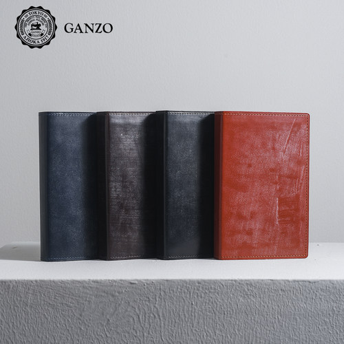 花田笔店 日本GANZO马缰皮M6二折手账手工制作皮具笔记本