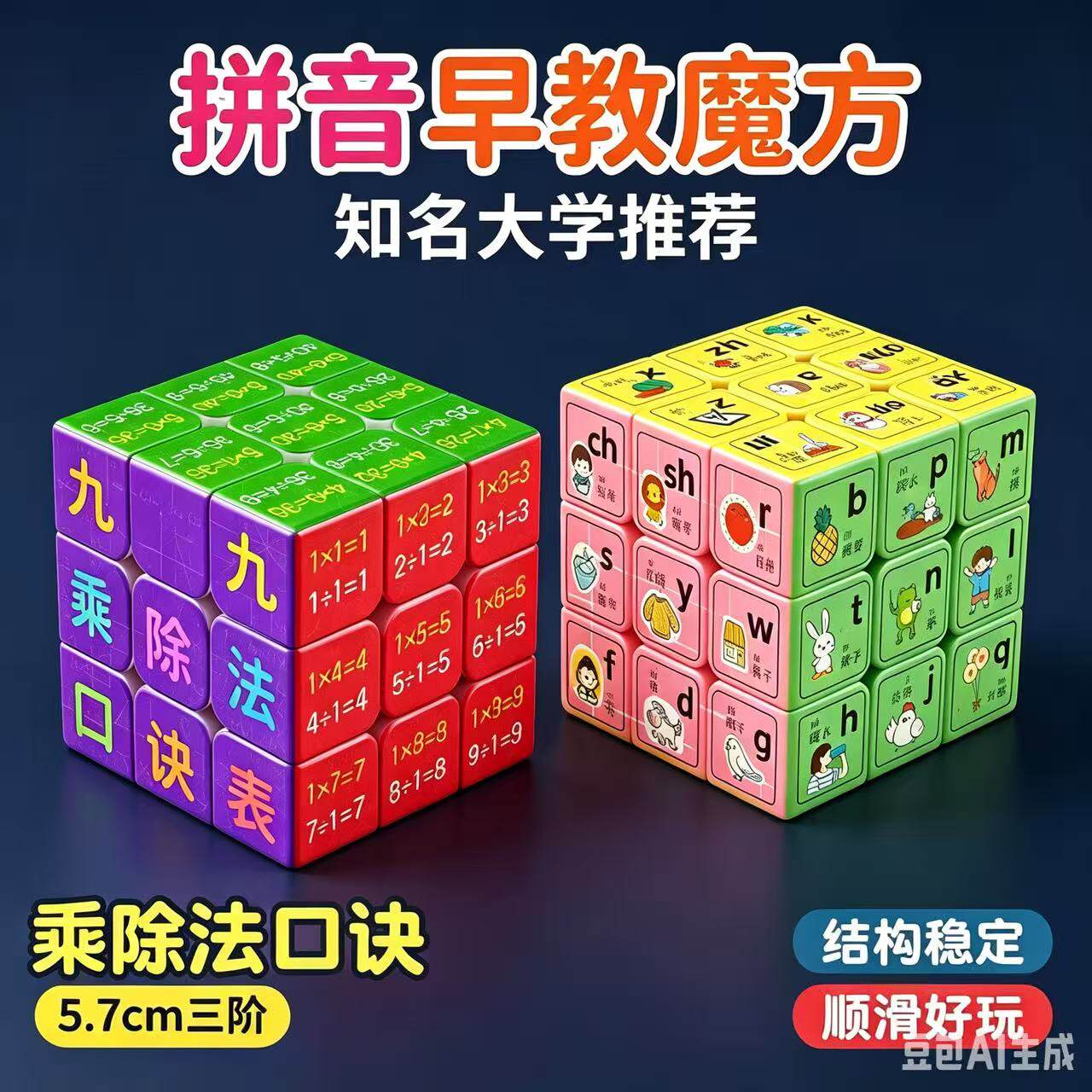 创意拼音魔方三阶块百变无限儿童益智幼儿园学生男女孩玩具3到6岁