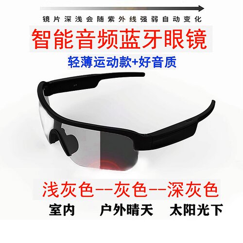 智能定向音频蓝牙耳机眼镜运动款