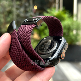 适用小米手环9pro watch4表带 8pro弹力磁吸尼龙编织红米watch5