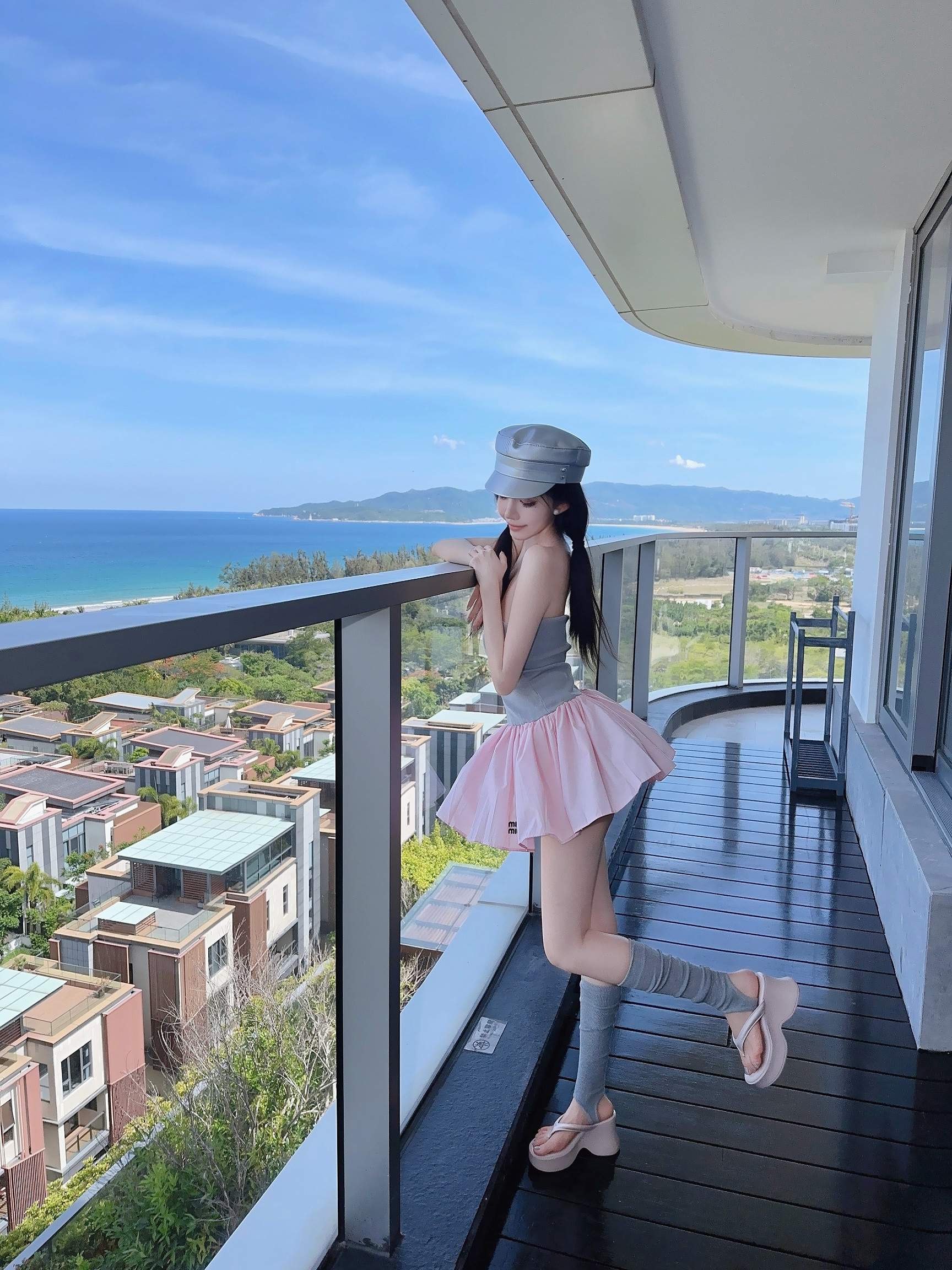 Eva君君酱miu系刺绣字母拼色针织抹胸连衣裙女纯欲百褶蓬蓬短裙韩