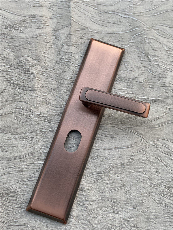 防盗门新款椭圆孔通用型红古铜豪华进户门防撬多功能拉手不分左右