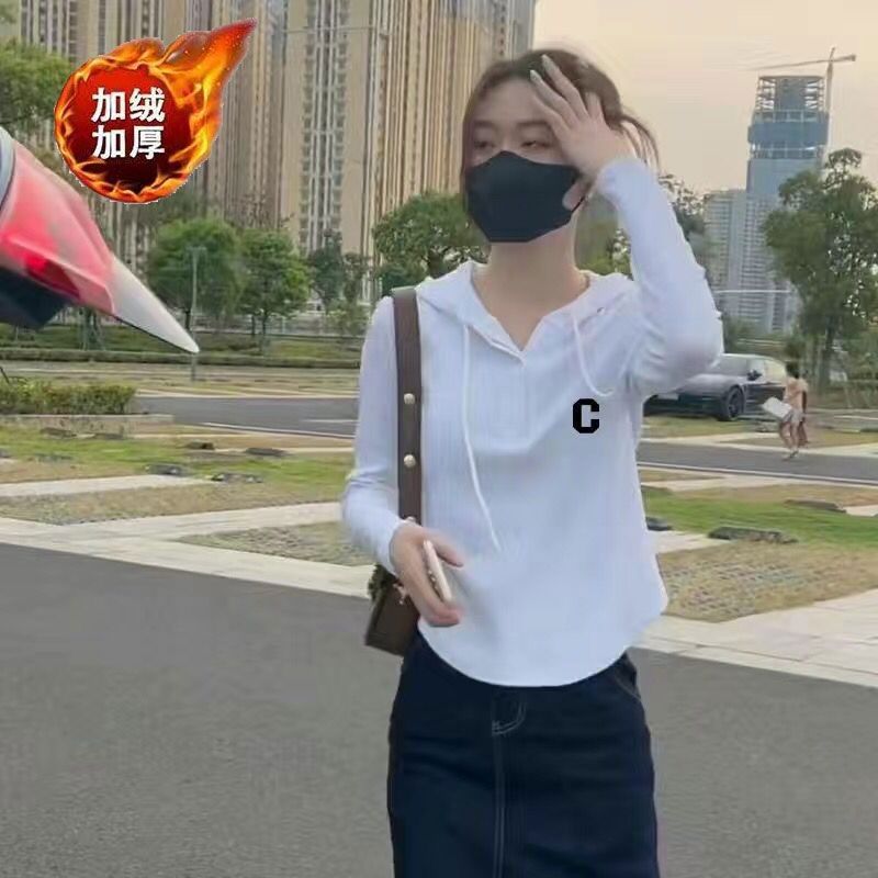 2023新款连帽春秋款卫衣女长袖衫高级感韩版百搭显瘦短款外套上衣