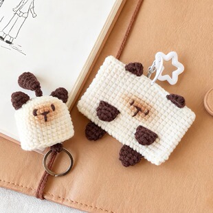 成品可爱编织保护套钩织airtag水滴追踪器猫咪门禁卡公交电梯感应