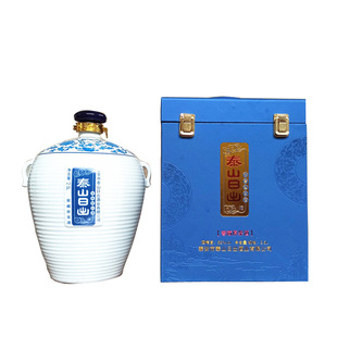 山东特产浓香型白酒礼品酒盒装酒坛2.5L52度泰山日出青花坛酒