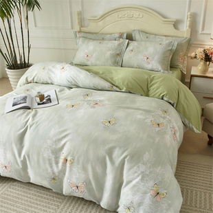 四件套纯棉全棉2025新款数码印花被套亲肤AB版床单款高端床上用品