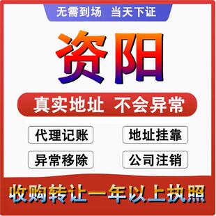 资阳雁江安岳乐至公司个体户注册代账 变更注销营业执照 减资变更