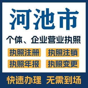 河池市环江南丹天峨宜州注册公司个体营业执照工商税务注销变更