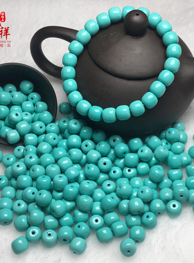 天然绿松石散珠高瓷老型桶珠腰珠顶珠隔珠松石手串配饰配珠包邮