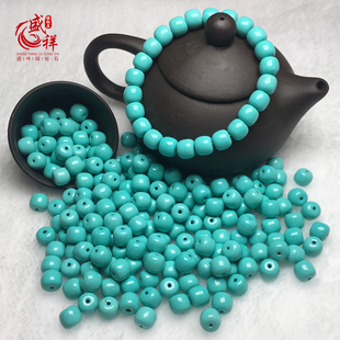 天然绿松石散珠高瓷老型桶珠腰珠顶珠隔珠松石手串配饰配珠包邮