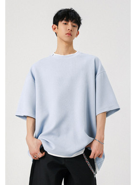 2025 夏季新款 港风无影墙大码假两件短袖T恤M-5X HT25283-特P25