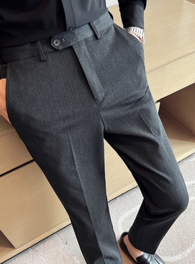 2024春季新款裤子高级感小脚修身休闲西裤男A311-DK6888-P65