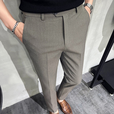 2022新款条纹男士修身西裤休闲裤大码西裤职业商务裤DK9962-P75